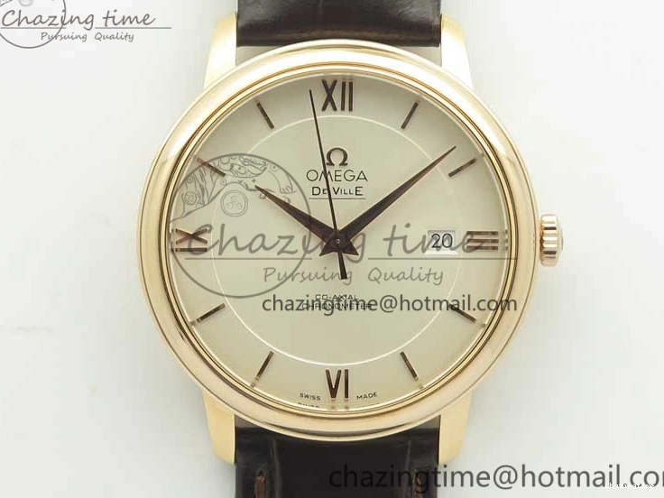 0119 Practical De Ville RG MKF 1:1 Best Edition Silver Dial RG Markers on Brown Leather Strap MIYOTA 9015 V 8049